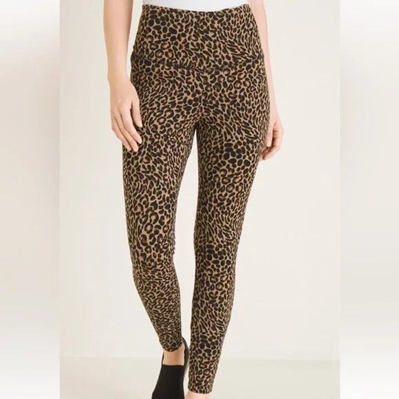 Chicos Zenergy So-Slimming Cheetah Print Leggings Sz 2 (12) - Picture 1 of 6